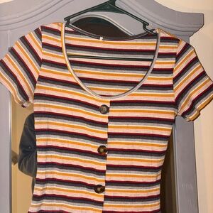 Striped Button-Down Top